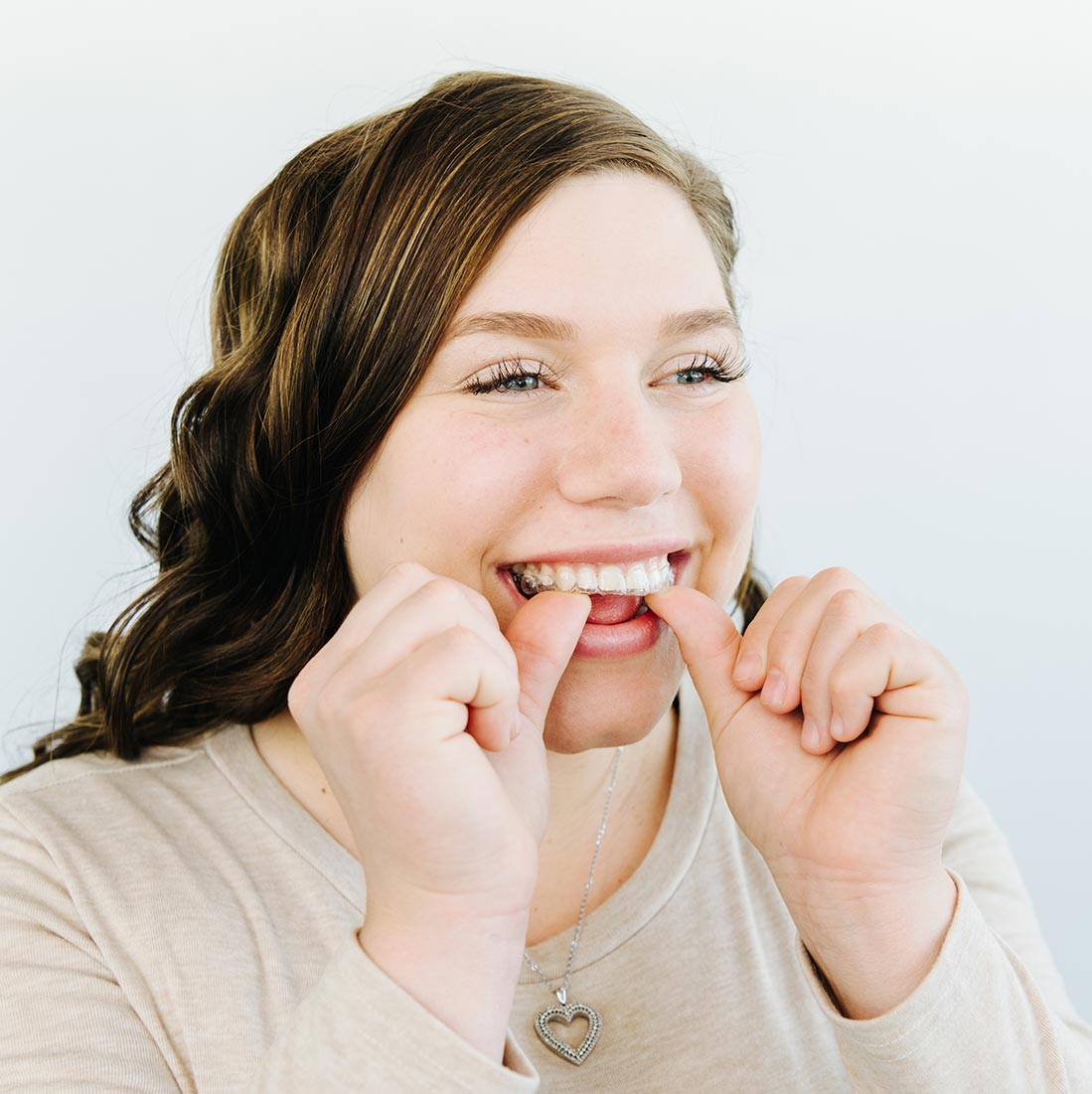 treatment -hero Girl trying out Invisalign
